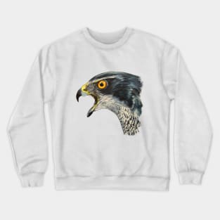 A Hawk with its beak open Crewneck Sweatshirt